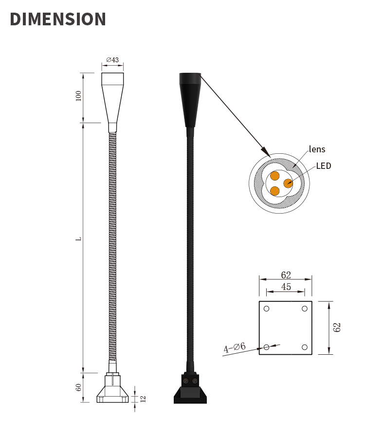 cnc machine led spot light 