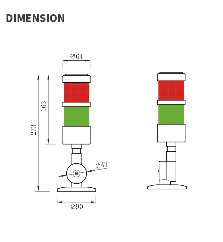 cnc signal tower machine light