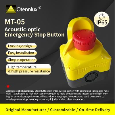 Otennlux MT05 high quality Waterproof and Dustproof Emergency Stop button with light with buzzer
